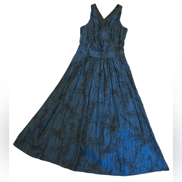 Marc Jacobs navy and black 100% silk empire waist midi dress going out cocktail - Picture 1 of 11